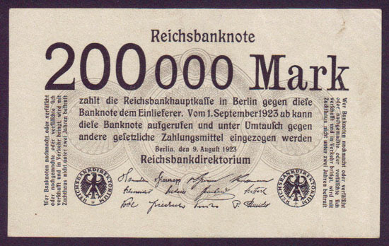 1923 Germany 200,000 Mark L000944